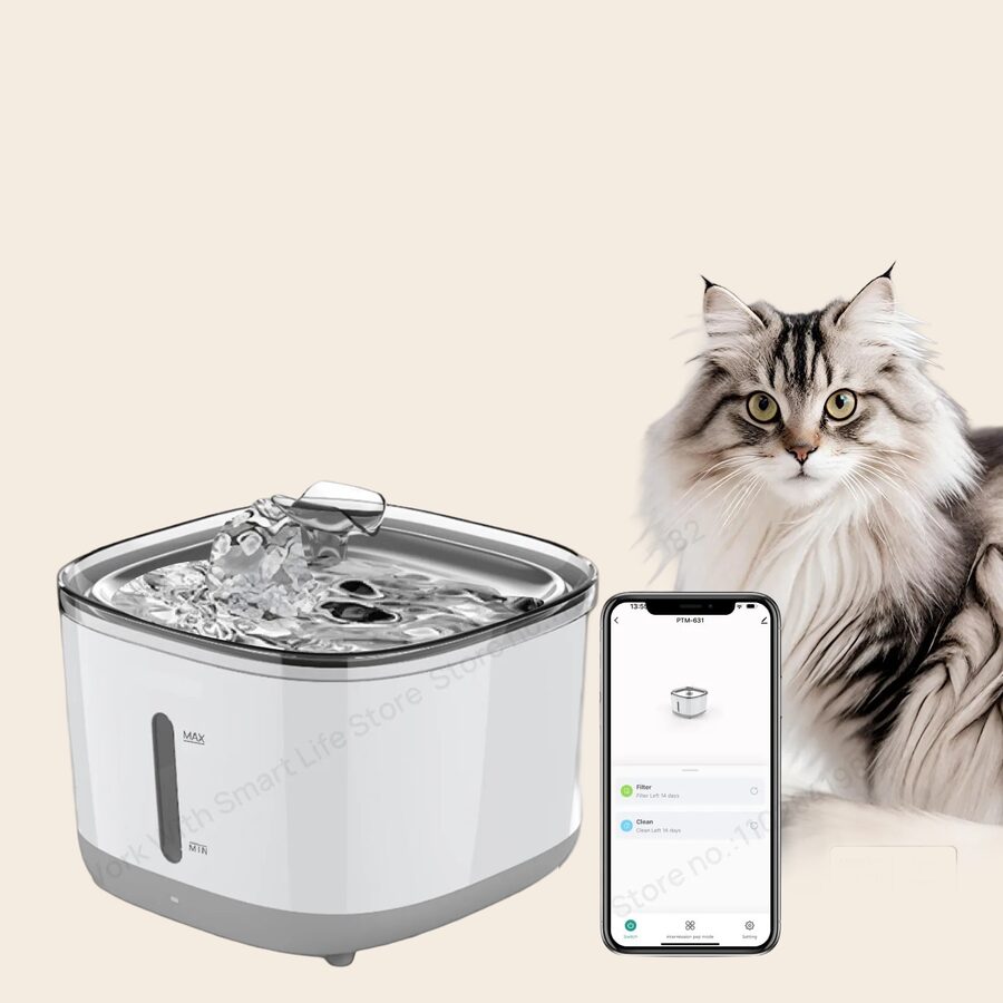 Pounce Fetch Filtered Water Fountain — 2.5L, Whisper-Quiet