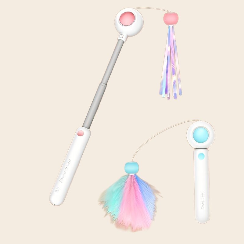 Pounce Wand — Interactive Cat Teaser with Replaceable Lures